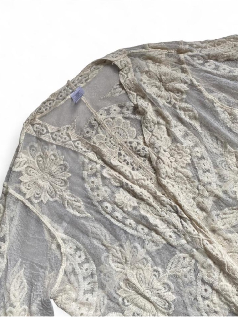 White Sheet Lace Kimono Size L/XL